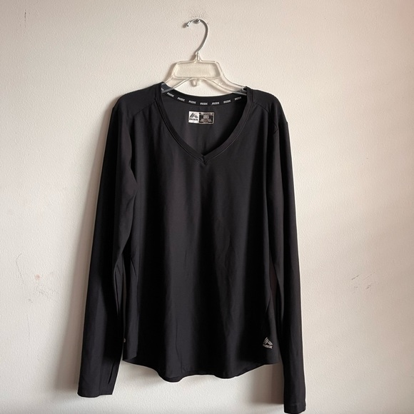 Reebok athletic black womens mesh layering long sleeve tshirt - Picture 1 of 9